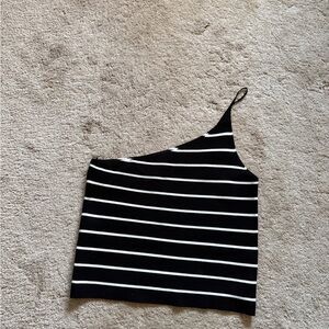 Massimo Dutti One Shoulder Striped Knit Camisole